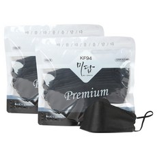 미담 입체형 황사방역 마스크 성인용 KF-94, 25개입, 2개, 블랙