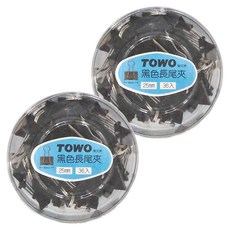 TOWO 東文 黑色長尾夾, 25mm, 36個, 2盒