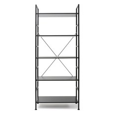 팬물산 이지랙 책장 선반, 블랙, 5단