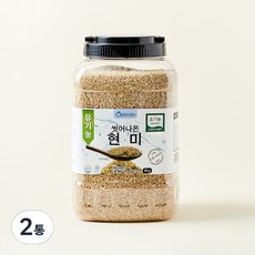 유기농 씻어나온 현미, 4kg, 2통