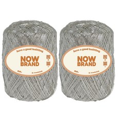 WoolClub NOWBRAND 高級金屬紗線 70g, 2個, 105 真白銀色
