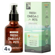 씽크라이크펫 반려동물 알래스카 프레시 영양제, 오메가3, 4개, 50ml