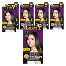 리엔 흑모비책 새치염색 크림, 흑색, 6개