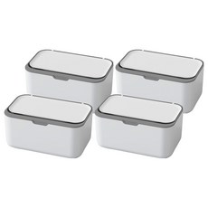 北歐風大開口上開蓋濕紙巾收納盒, 4個, 白色