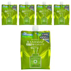 KUMANO 熊野油脂 泡沫洗手乳補充包 1L - 添加玻尿酸、溫和親膚、淡淡花香, 5包