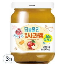 오뚜기 LIGHT 앤 JOY 당을줄인 청송사과쨈, 290g, 3개