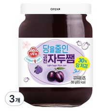 오뚜기 LIGHT 앤 JOY 당을줄인 김천자두쨈, 290g, 3개