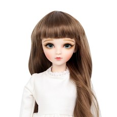 球形關節娃娃波浪捲假髮 60cm, 棕色