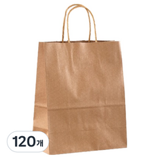 셉티크 크라프트 종이백 무지 쇼핑백 소 15 x 8 x 21 cm, 120개