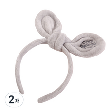 Mini Maxi Beauty Rabbit Heart Wash Hair 頭帶, 灰色, 2個