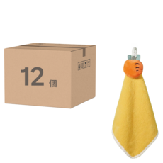 小麥購物 可愛擦手巾 Y652 紅蘿蔔 39g 柔軟吸水 掛繩設計, 6個, 2組