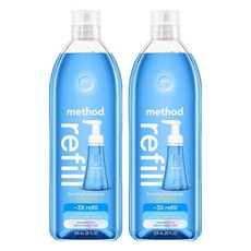 method 泡沫洗手露補充瓶 海藍礦物, 828ml, 2瓶