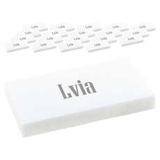 Lvia 纖薄方形美甲磨砂條, 20個, 白色