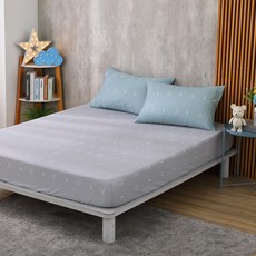 HongYew 鴻宇 雙人床包枕套組 100%精梳純棉 星月夏 台灣製, 床包 + 枕套, 雙人