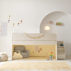 꿈꾸는요셉 앙팡 벙커침대 B + 조명 세트 방문설치, 크림(프레임), 주백색(조명)