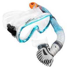 엑스블루 고급형 레저 잠수경 + 스노클 세트, 아쿠아