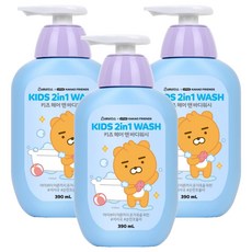 베비언스 리틀카카오프렌즈 키즈 헤어 앤 바디워시 블루, 390ml, 3개