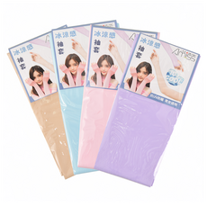 Life+ MIT超彈力冰絲涼感防曬袖套4件組, 1套, 膚色 + 夢幻紫 + 海沫藍 + 櫻花粉