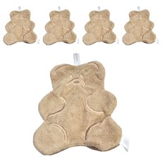 沐慕家居 小熊軟糖造型擦手巾-淺棕, 1條, 5條