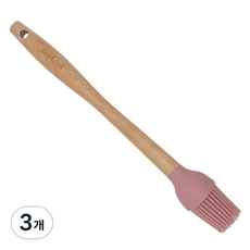 라쿠친 비치우드 실리콘 브러쉬, 핑크, 3개