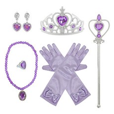 미미파티 공주 티아라 보석 악세사리 세트, 퍼플, 1세트