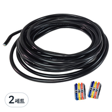 One Stop 裁切 VCTF 電線 0.75SQ x 3C 黑色 3m + 3P 槓桿式連接器 2p 組, 2套