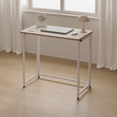 소프시스 듀얼 폴딩 책상 800, 화이트 + 화이트