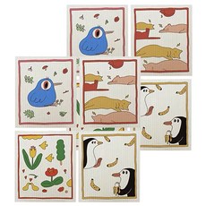 SHIMOYAMA 印花風乾濕兩用木漿棉抹布 4件組 白底印花, 2組