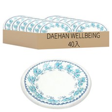 DAEHAN WELLBEING 歐式一次性紙盤 18公分, 1組, 40入