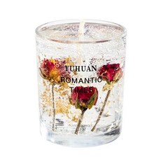 拍平方 果凍香氛蠟燭 小款, 红玫瑰 小蒼蘭, 160g, 1個