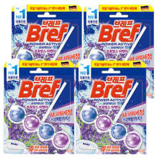 Bref 妙力 Power Active 掛式馬桶芳香清潔球 薰衣草味, 50g, 4個
