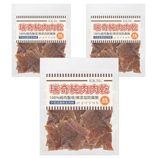 RICH.C 瑞奇 純肉肉乾量販包 和風牛肉片 無添加防腐劑, 新鮮雞肉 + 牛肉, 350g, 3袋