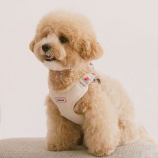 PETSLAND 狗狗Heart Pop X型胸背帶, 1個, 香草奶油