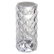 玫瑰光影水晶氛圍燈 USB充電觸摸檯燈 透明色, 玫瑰光影 透明色