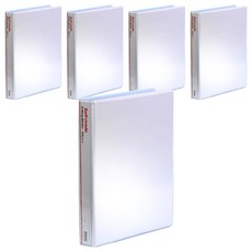 Heemang D型環活頁夾 2cm 標籤顏色隨機 3孔, 白色, 5個