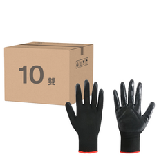 工作手套 C410, 23 x 11 x 7.3cm, 全黑, 34g, 10雙/組, 1組