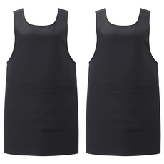 Hair Vest 大拉鍊口袋連身裙式圍裙 黑色, 2組