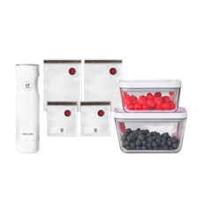 ZWILLING 雙人 FRESH & SAVE智能真空保鮮7件組, 抽氣棒 + 保鮮盒(900ml + 2000ml) + 密封袋(23 x 20cm)2個 + 密封袋(35 x 25cm)2個, 1組