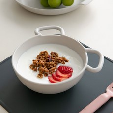 NIneware 動物小狗麥片碗 + 蓋子組, 象牙白, 1套