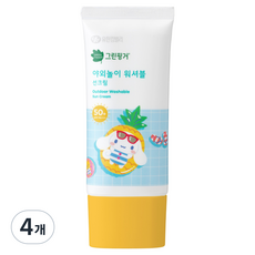 GREEN FINGER 綠手指 孩童用戶外可水洗防曬乳 三麗鷗大耳狗喜拿款 SPF50+ PA++++, 4個, 80ml