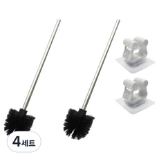 Modern More 不鏽鋼浴室馬桶刷 廁所馬桶清潔刷 掛架, 黑色, 4套