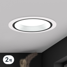 원하 고정형 등기구 매입등 다운라이트 주광색 플리커프리 140g, LED8W, 2개