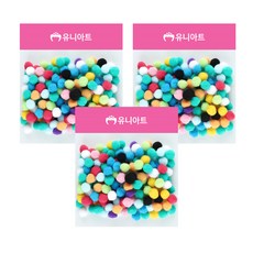 Uniart 絨毛球 25mm, 混合顏色, 3個