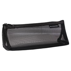 Ganjilife 透明三角網眼筆袋 鉛筆盒, 1個, 黑色