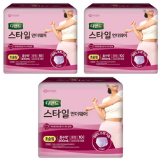디펜드 여성용 스타일 팬티 언더웨어 라이트핏 초슬림 성인기저귀, 중형, 10개입, 3개