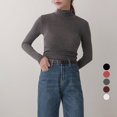 메종드디자인 여성용 베이직 목폴라 티