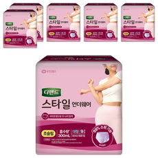 Depend 利清爽 女性專用時尚內褲型失禁成人紙尿褲 超薄款, 大型, 9入, 6個