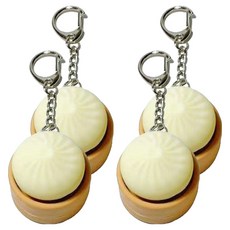 agaplus LED餃子模型按壓鑰匙圈, 混合色, 4個