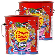 Chupa Chups 加倍佳 Original流行藝術鐵盒棒棒糖, 1.65kg, 2個