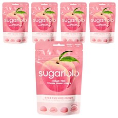 Orga 無糖維他命水蜜桃口味軟糖, 5包, 45g